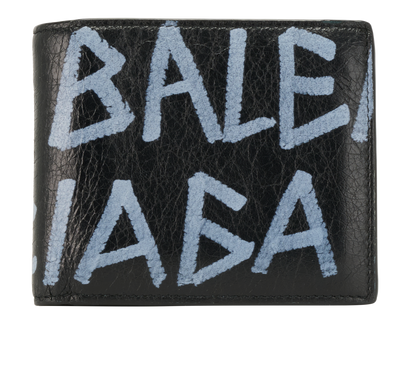 Balenciaga Graffiti Wallet, &pound;160, Accessories, Black, Leather, Front view